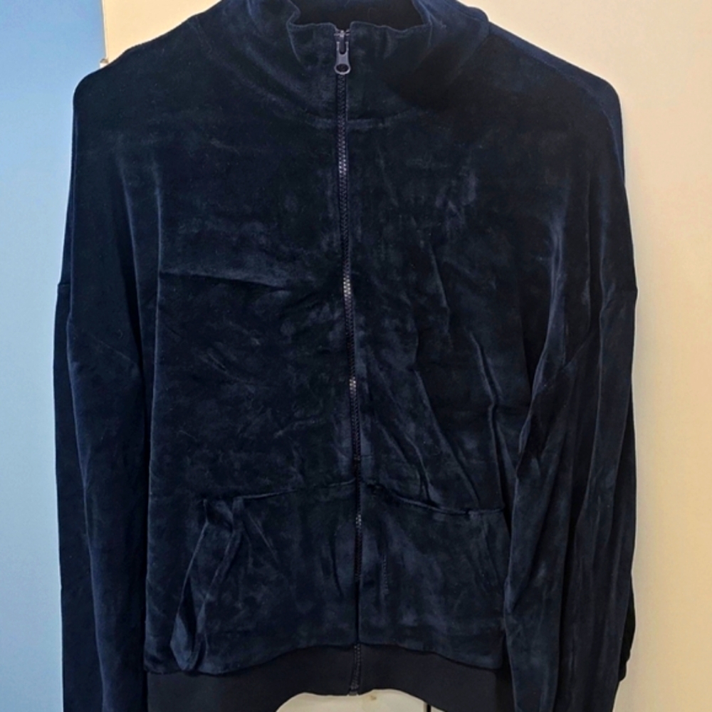 Kule L Mock Neck Long Sleeve Sweatshirt Navy